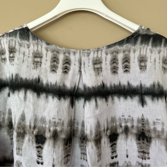 Bryn Walker Lagenlook Large 100% Linen Fran Top Ruffle Sleeve Peasant Shirt - Picture 8 of 10